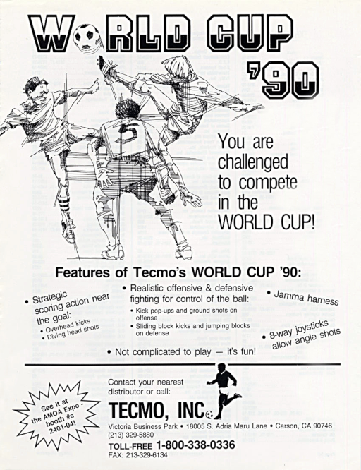 Tecmo World Cup '90 (set 2) MAME2003Plus Game Cover